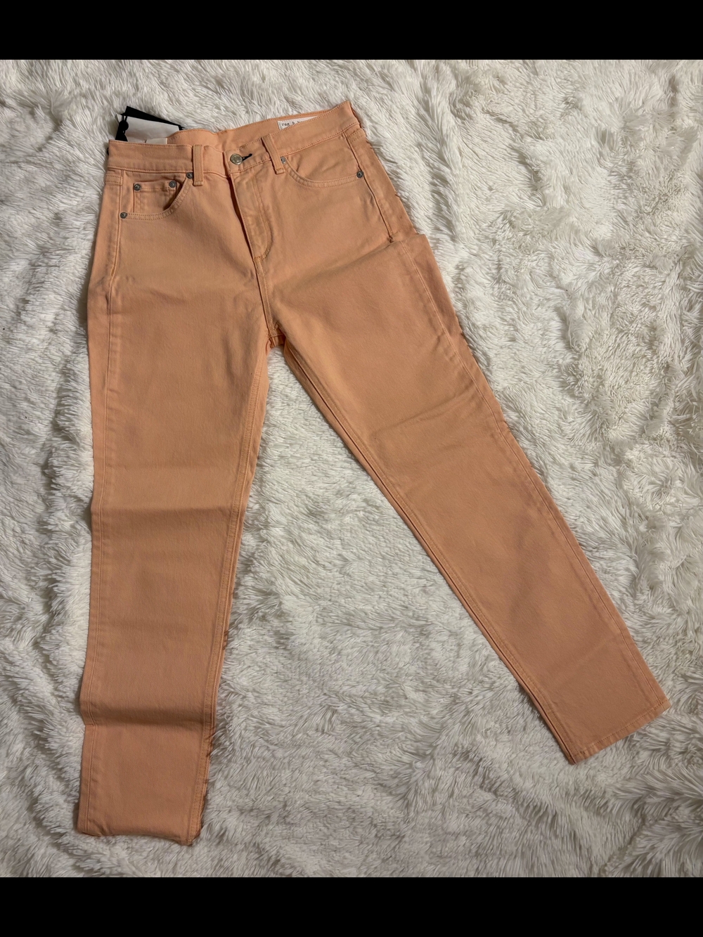 Rag & Bone High Rise Skinny Orange Jeans NWT Size 26